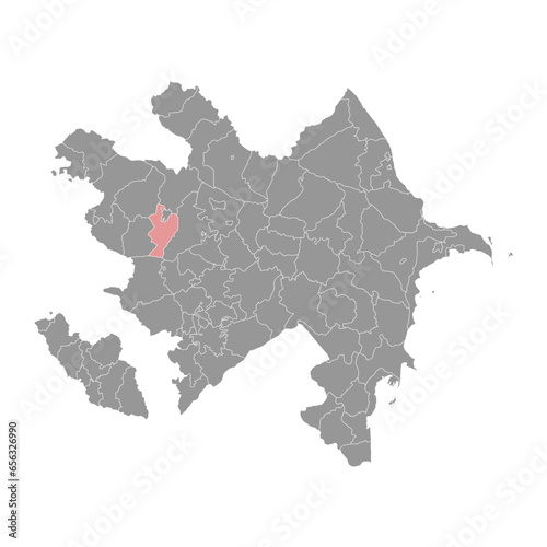 Goygol district map, administrative division of Azerbaijan. photo