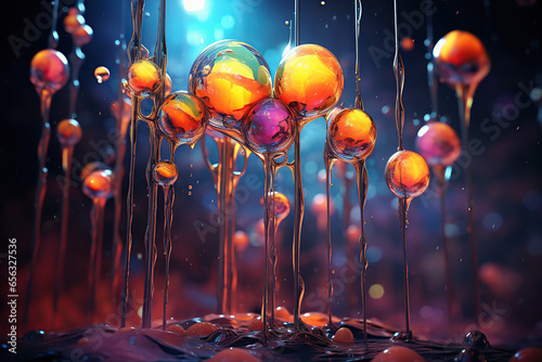 Splash of colorful lollipops with a bunch of drops, flowing candies, Ai Generative..