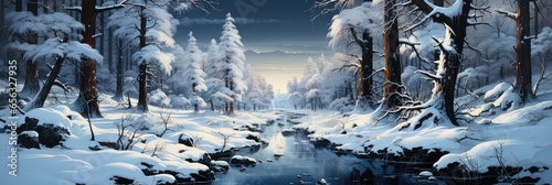 Snow-Covered Forest: Capture the quiet serenity of a snow-blanketed forest © annne