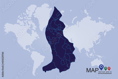 Liechtenstein map. Vector illustration eps 10.