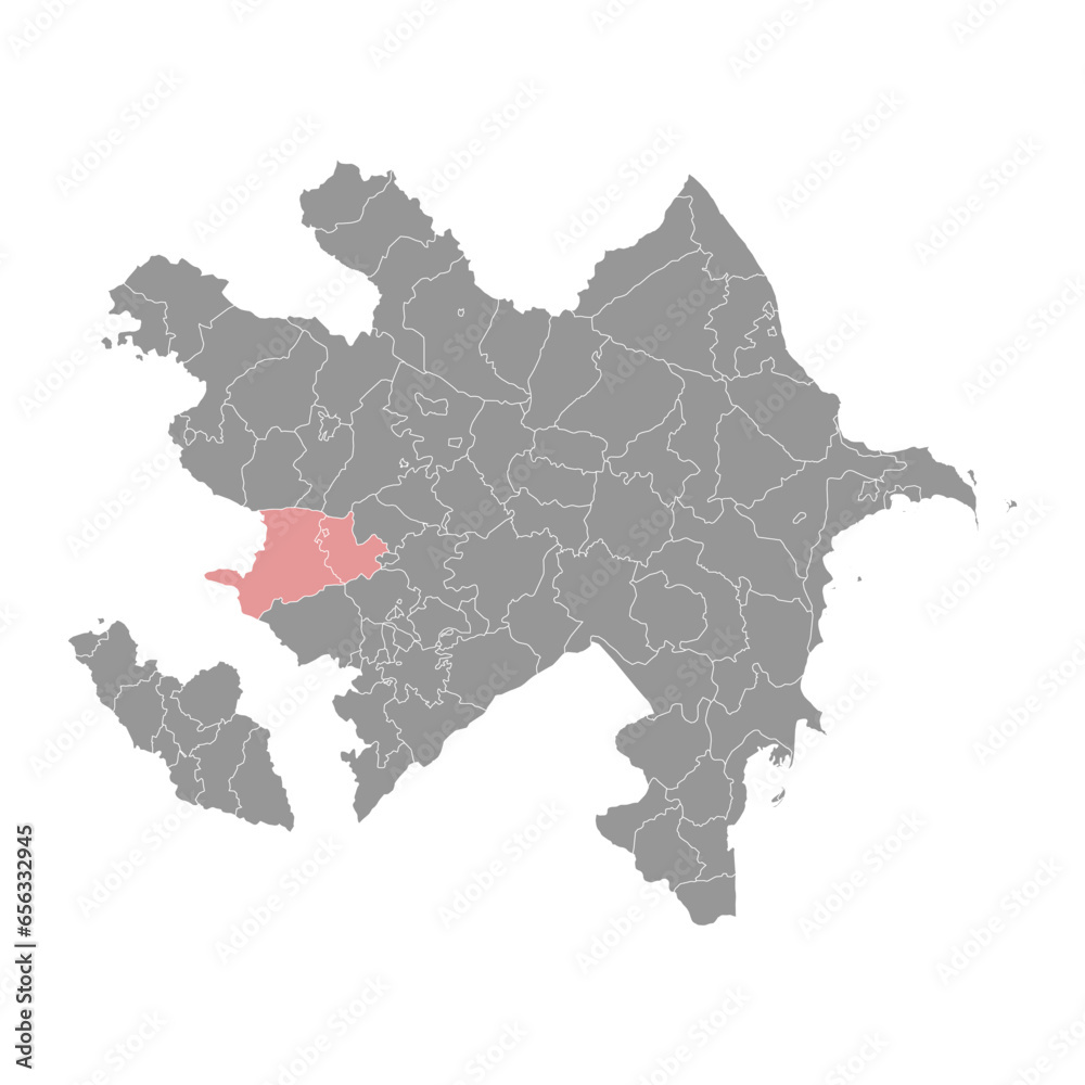 Obraz premium Kalbajar district map, administrative division of Azerbaijan.