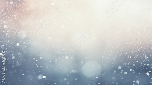 Snow rain on white blur background
