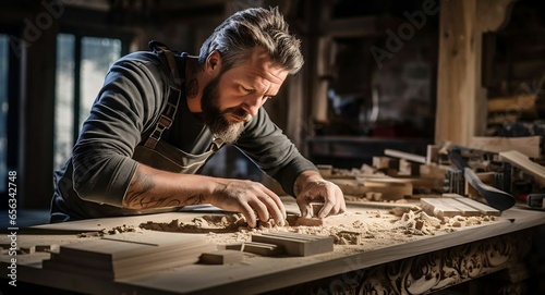 Expert Carpenter Creating Custom Woodwork Masterpieces 