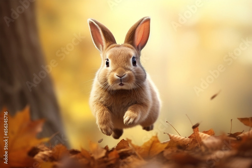 cute bunny jumping © ayuni