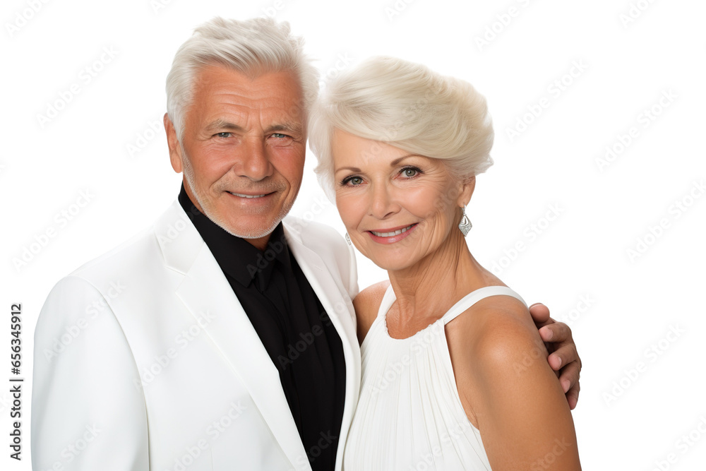 Very beautiful lovely couple of 70 years old with white hair isolated white background PNG Very beautiful lovely couple of 70 years old with white hair isolated white background PNG