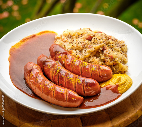 sausages on a plate