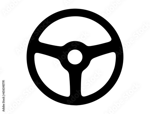 Car steering wheel silhouette vector art white background