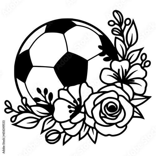 soccer ball with flowers icon