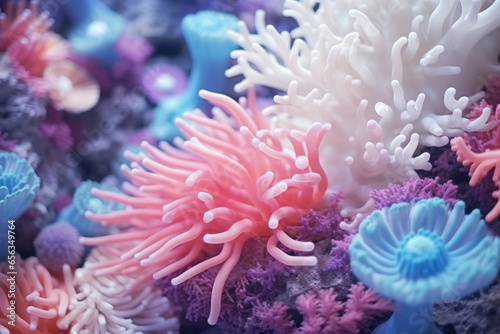 Coral reef background, pastel © wai