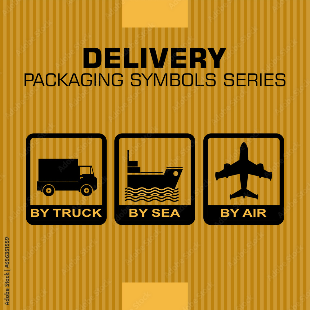 Delivery, packaging symbols series, sticker vector
