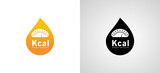 Kcal symbol logo for fat burning design food product symbol with measuring icon