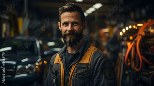 Portrait Shot of a Mechanic in a Car Service