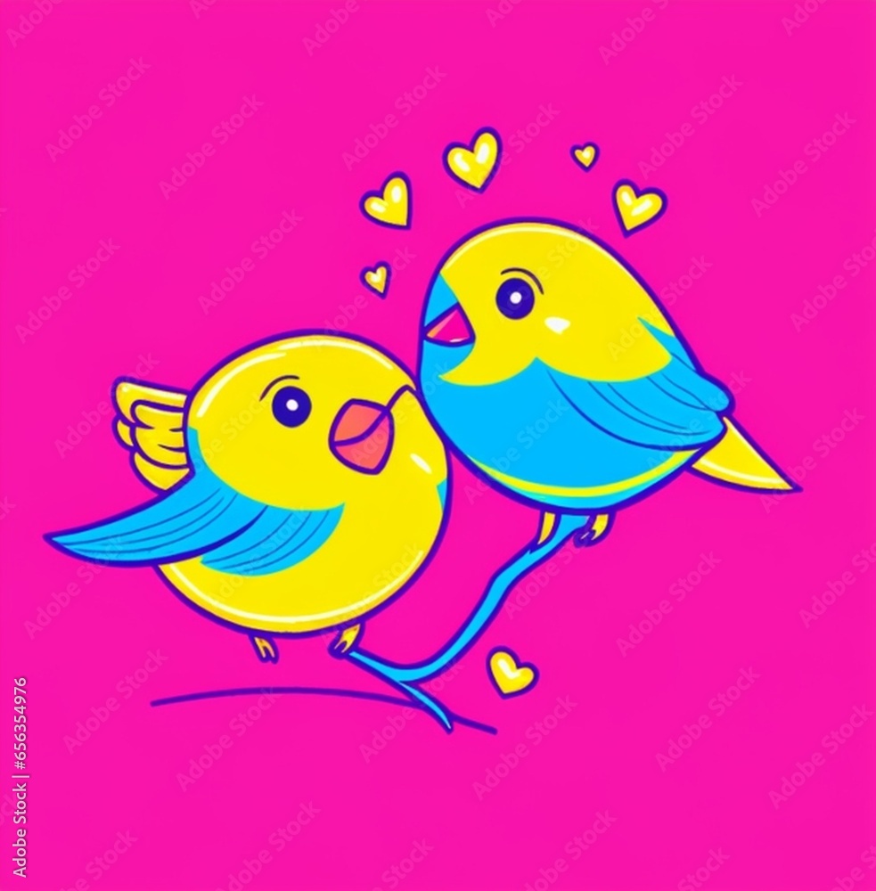 Obraz premium two birds on a branch