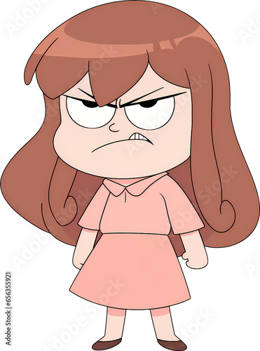 Illustration of angry girl