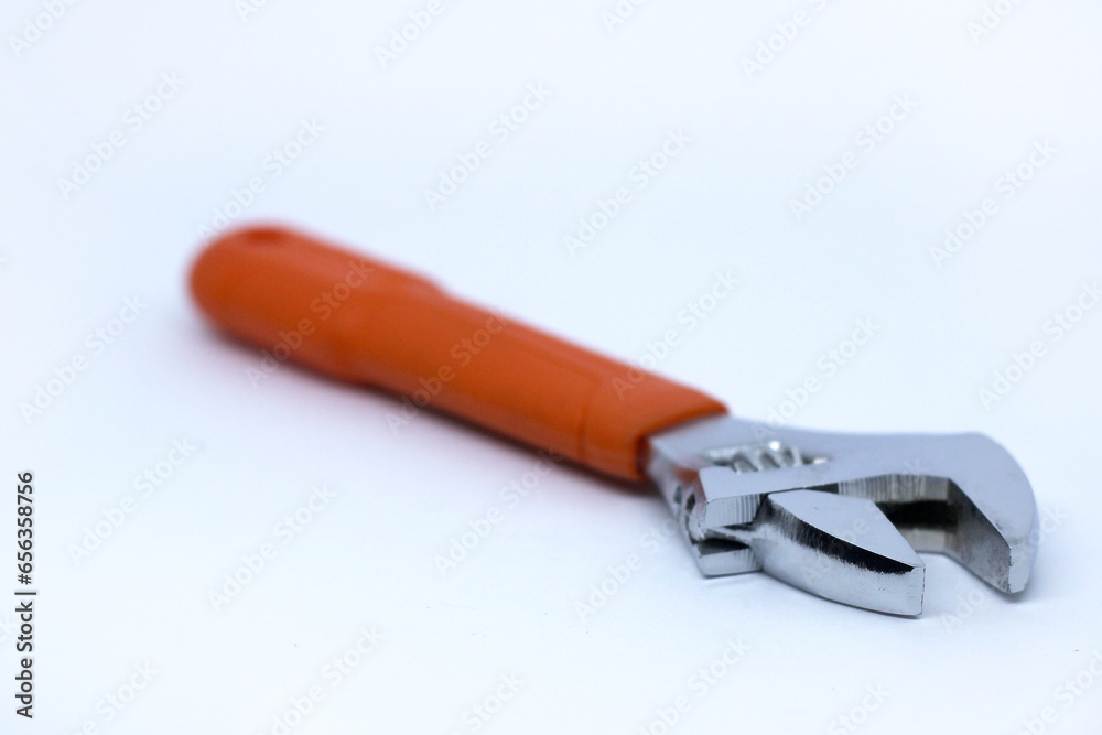 steel monkey wrench isolated on white steel monkey wrench isolated on white