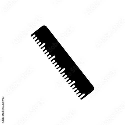 Ruler black and white flat vector icon