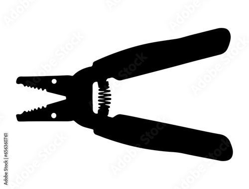 Wire stripper silhouette vector art white background