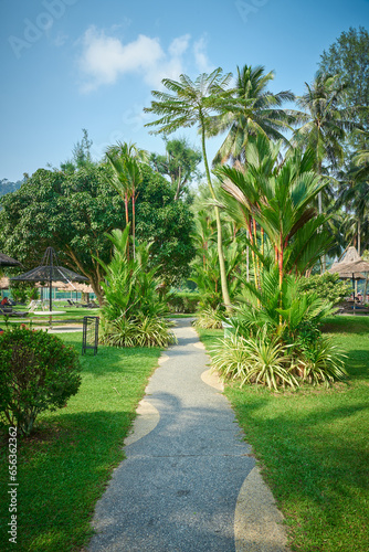 Garden view of Penang famous Bayview Hotel. One of the popular hotels in Penang