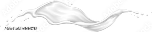 White milk cream or yogurt wave flow splash. Velvety creamy jet cascades in a luscious, captivating wave, creating a deliciously tempting. Isolated realistic 3d vector burst of pure indulgence