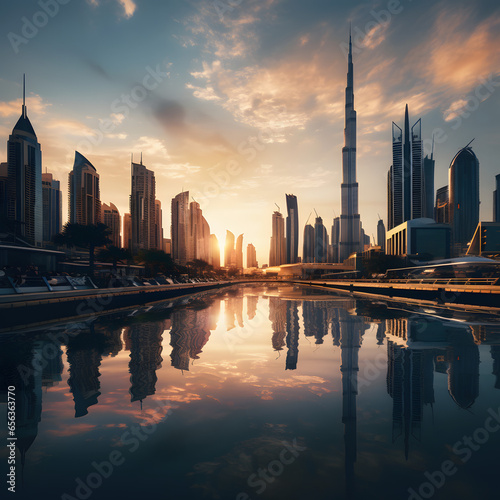 Dubai Skyline - Burj Khalifa - Generated by AI