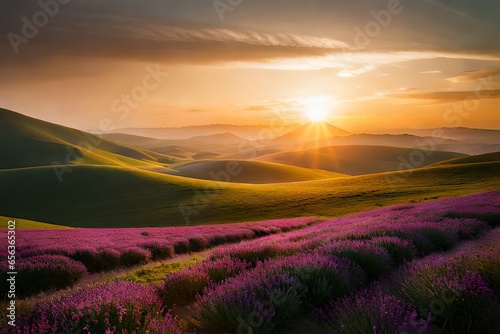 lavender field at sunrise