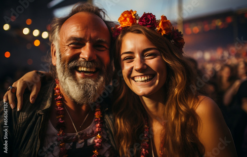 people smiling in an outdoor festival