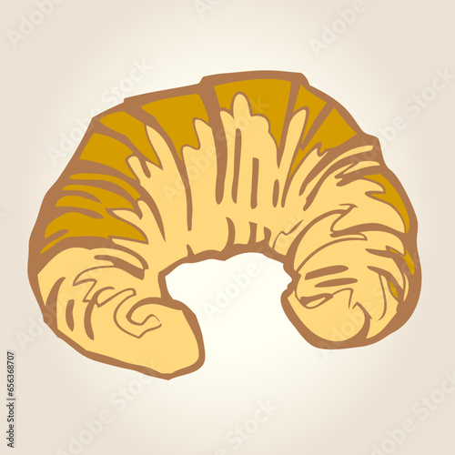Illustration Viennoiserie Croissant  Brioche Pain au Chocolat Pain d'Epices France Savoureux Délicieux Petit Déjeuner Matin Nourriture Vecteur