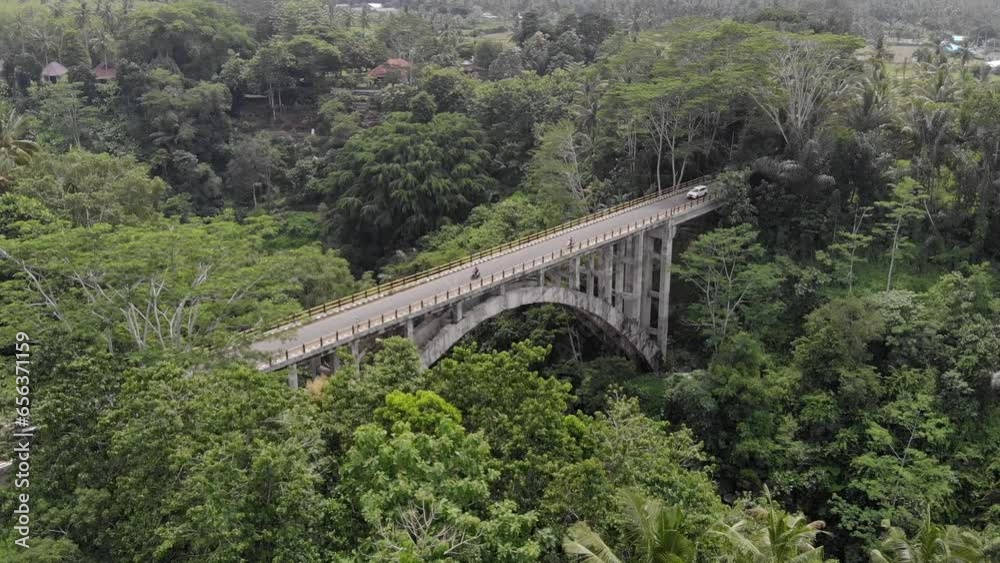 Bridge on the island of Bali, Indonesia. Drone footage Bridge on the island of Bali, Indonesia. Drone footage