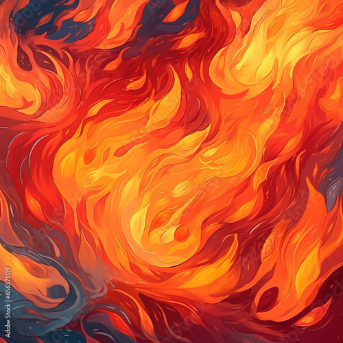 Abstract Fire Background. Generative AI