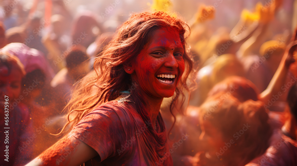 Holi is a spring festival in India with vibrant colors