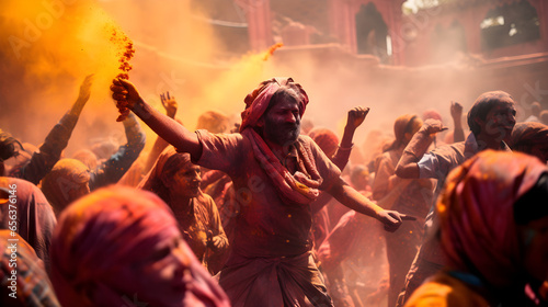 Holi is a spring festival in India with vibrant colors