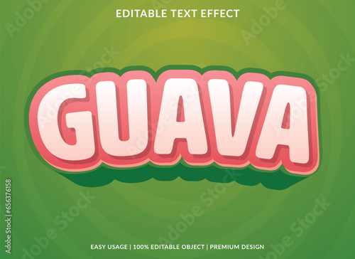 guava text effect template design with 3d style use for business brand and logo