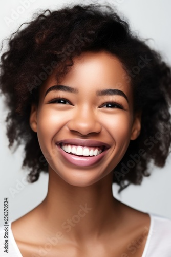 cropped shot of an attractive young woman smiling against a white background