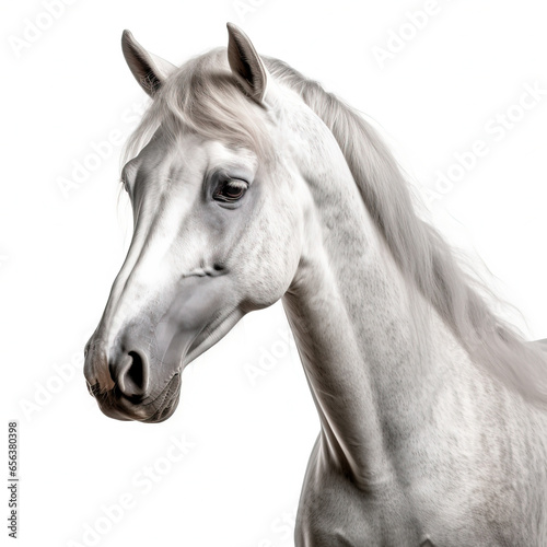 Horse isolated on white background, Generative AI
