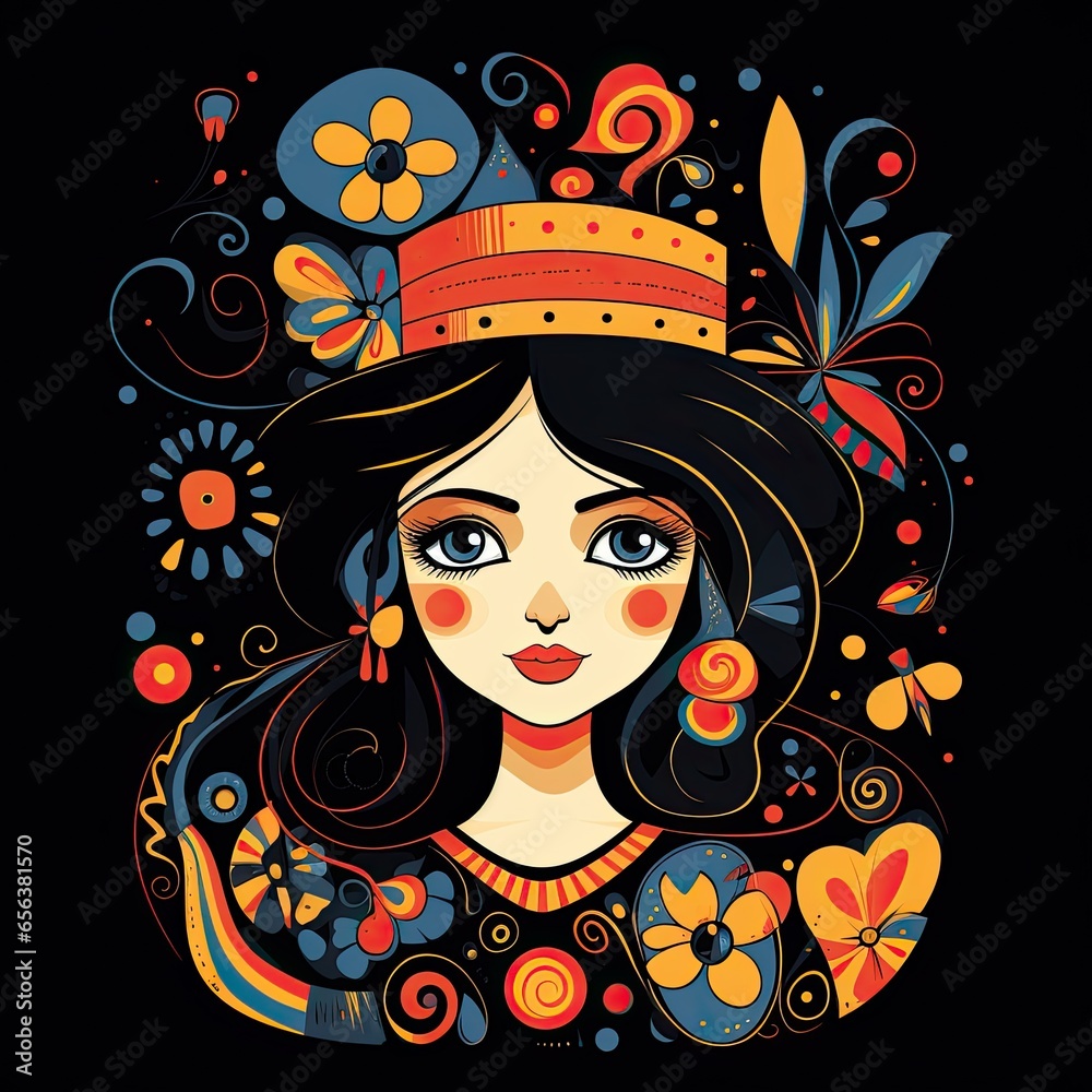 vector portrait of a girl vector portrait of a girl