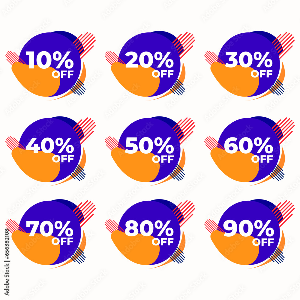 SET SALE BADGE TEMPLATE DESIGN. OFFER WITH DIFFERENT DISCOUNT PROMOTION.MODERN DESIGN VECTOR FOR YOUR BUSINESS SET SALE BADGE TEMPLATE DESIGN. OFFER WITH DIFFERENT DISCOUNT PROMOTION.MODERN DESIGN VECTOR FOR YOUR BUSINESS