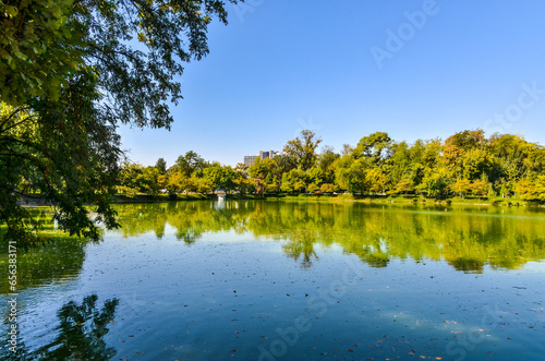 Japanese Garden lake scenic view (Tashkent, Uzbekistan) 