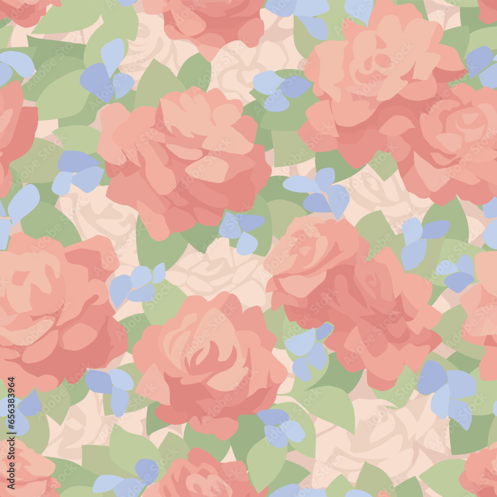 Seamless repeating pattern of roses Seamless repeating pattern of roses