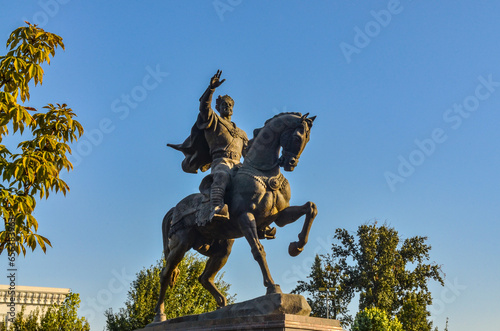 equestrian statue of Amir Temur in Tashkent, Uzbekistan