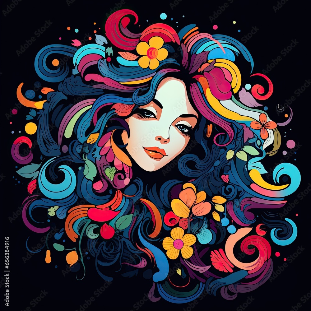 vector portrait of a girl vector portrait of a girl