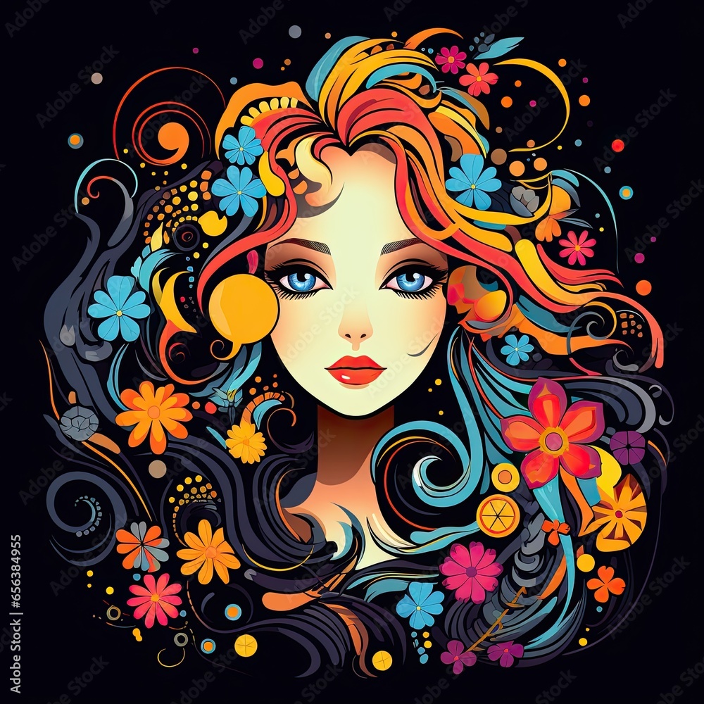 vector portrait of a girl vector portrait of a girl