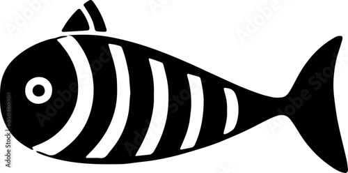 A sleek and elegant fish silhouette gracefully swimming in a transparent background, depicting harmony and the beauty of aquatic life. Generative AI 