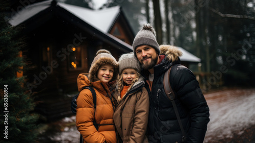Enchanting Christmas Family Portrait, Generative AI