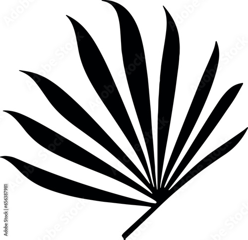 Tropical vibes in a serene illustration featuring palm leaf silhouettes against a transparent background. Generative AI 