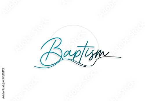 Baptism letter isolated on white background