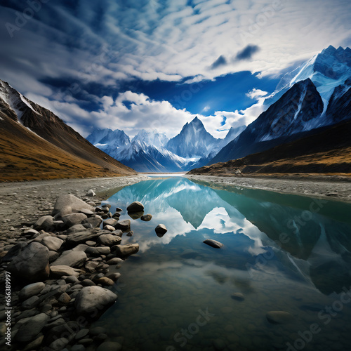  majestic peaks of the Karakoram Range - Landscape Wallpaper - Generated by AI