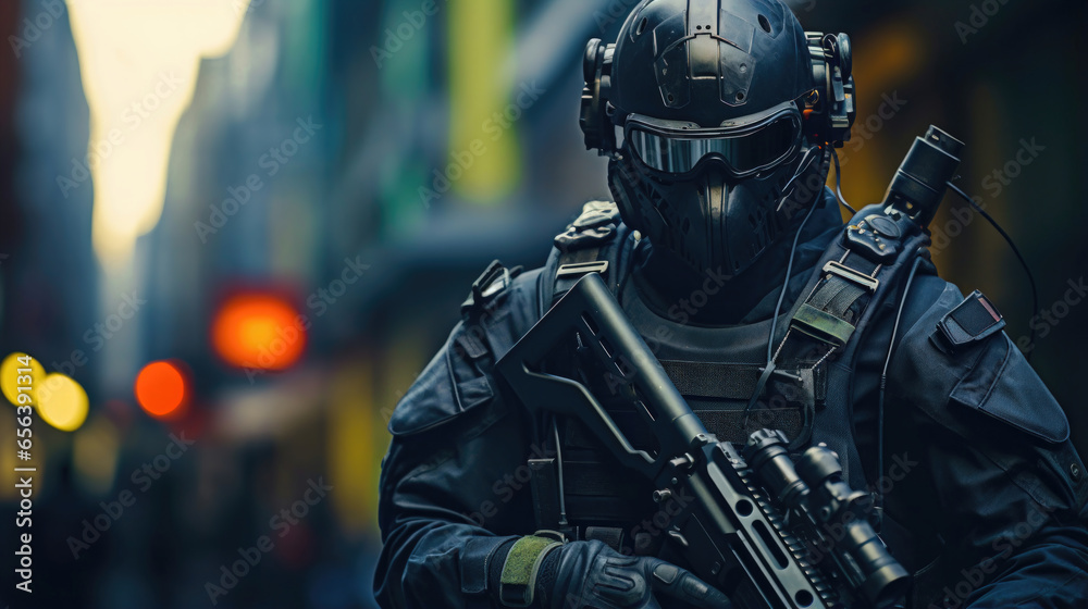 Tactical Squad in Night Vision Elite Soldiers in Covert Operations Tactical Squad in Night Vision Elite Soldiers in Covert Operations
