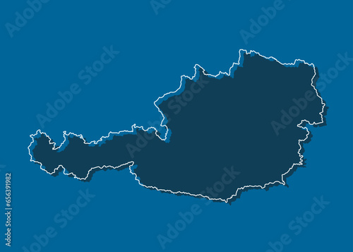 Vector outline map Austria, line border country