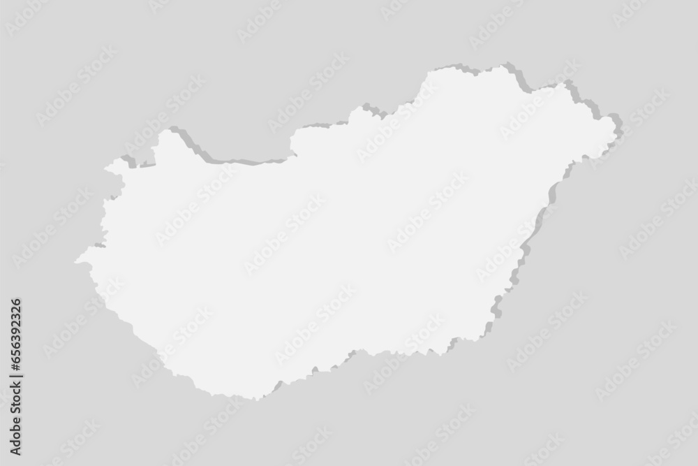 Minimal white map Hungary, template Europe country