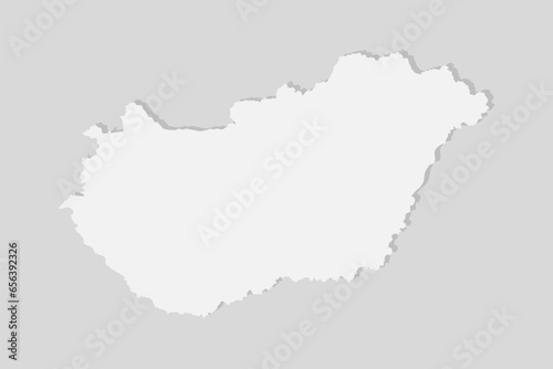 Minimal white map Hungary, template Europe country